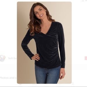 Velvet surplice top